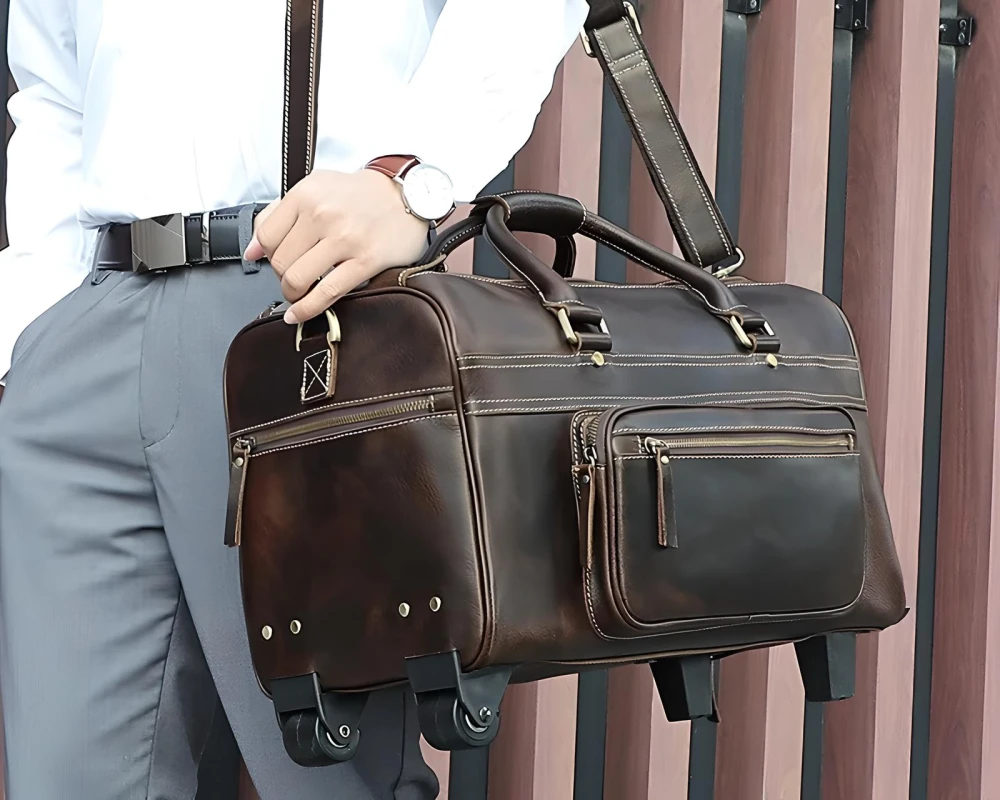 leather carry-on bag